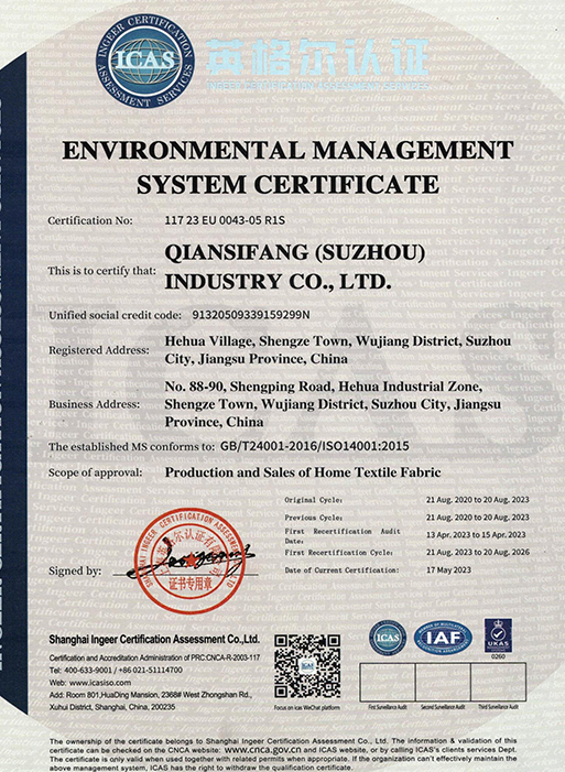 ISO14001:2015-Zertifikat